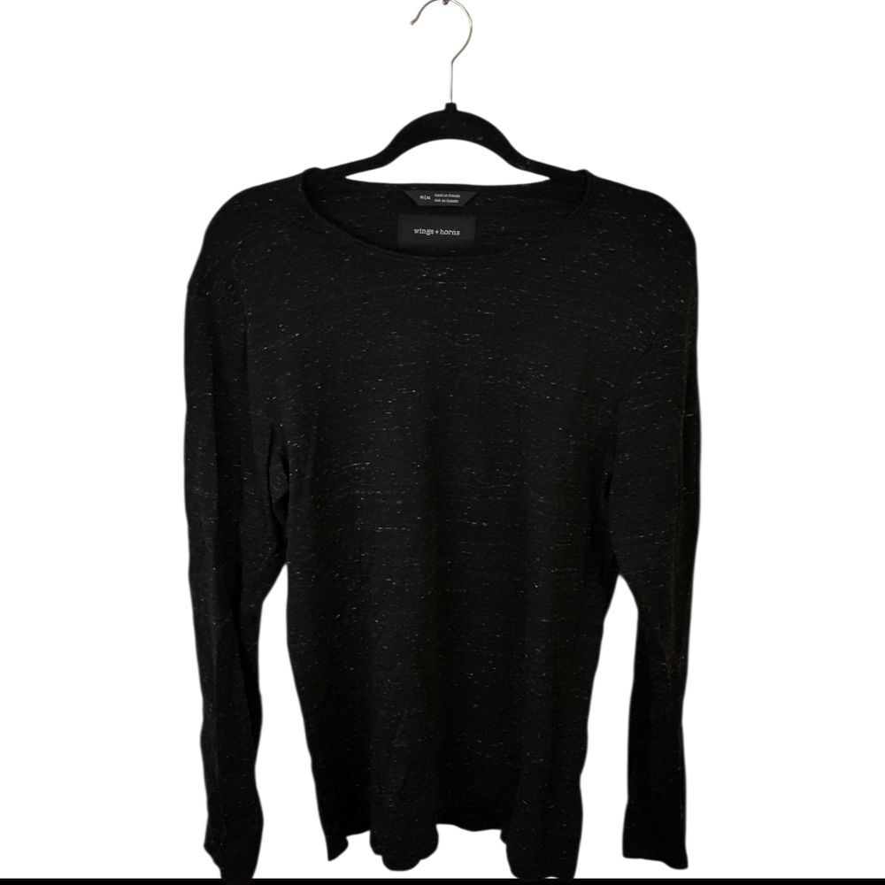 Wings + Horns Black Long Sleeve Top Size M